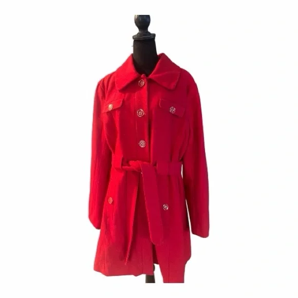 New York & Company Vibrant Red Belted Jacket Size XL NWT - Picture 5 of 9
